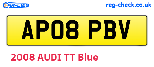 AP08PBV are the vehicle registration plates.