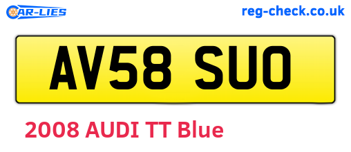AV58SUO are the vehicle registration plates.
