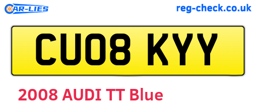 CU08KYY are the vehicle registration plates.