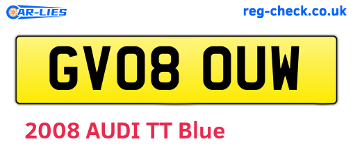 GV08OUW are the vehicle registration plates.