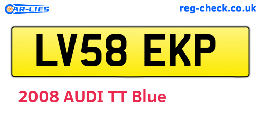 LV58EKP are the vehicle registration plates.
