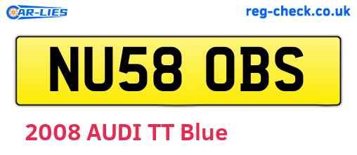 NU58OBS are the vehicle registration plates.