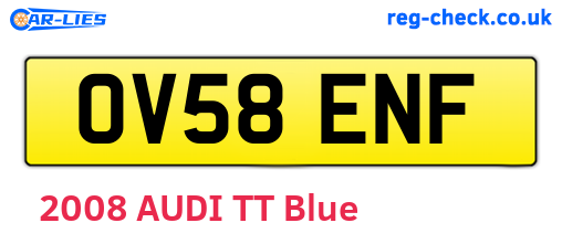 OV58ENF are the vehicle registration plates.