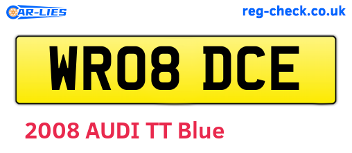 WR08DCE are the vehicle registration plates.