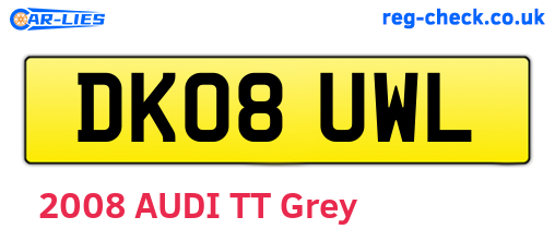 DK08UWL are the vehicle registration plates.