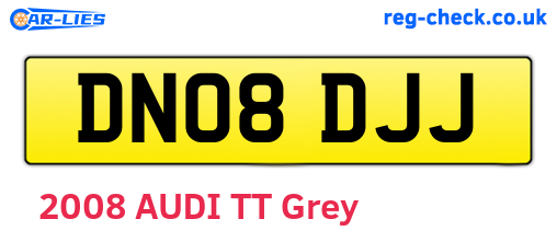 DN08DJJ are the vehicle registration plates.