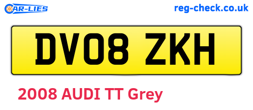 DV08ZKH are the vehicle registration plates.