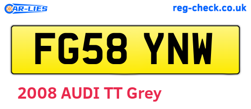 FG58YNW are the vehicle registration plates.