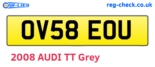 OV58EOU are the vehicle registration plates.