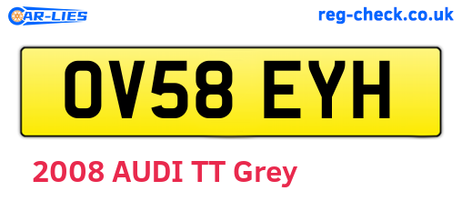 OV58EYH are the vehicle registration plates.