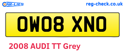 OW08XNO are the vehicle registration plates.