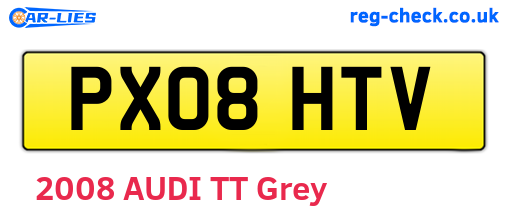 PX08HTV are the vehicle registration plates.