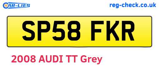 SP58FKR are the vehicle registration plates.