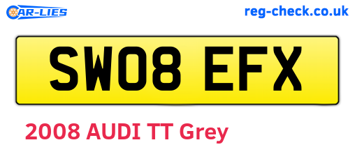 SW08EFX are the vehicle registration plates.
