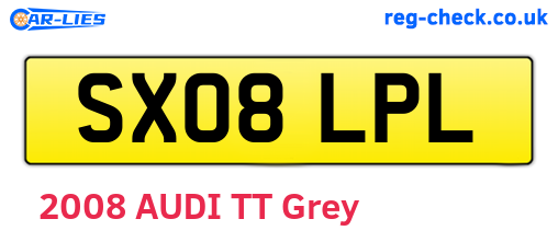 SX08LPL are the vehicle registration plates.