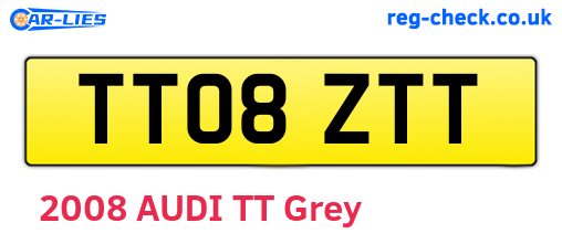 TT08ZTT are the vehicle registration plates.