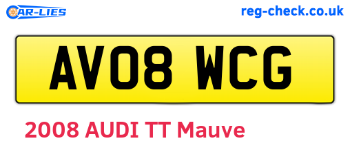 AV08WCG are the vehicle registration plates.