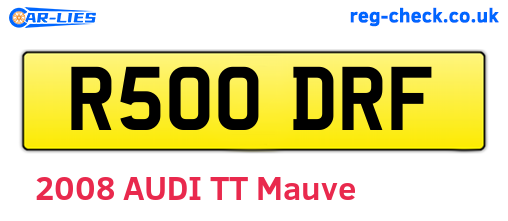 R500DRF are the vehicle registration plates.
