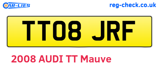 TT08JRF are the vehicle registration plates.