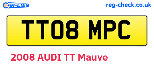 TT08MPC are the vehicle registration plates.