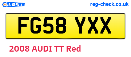 FG58YXX are the vehicle registration plates.