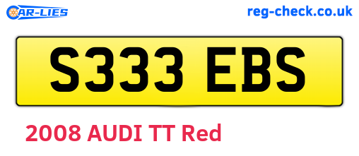S333EBS are the vehicle registration plates.