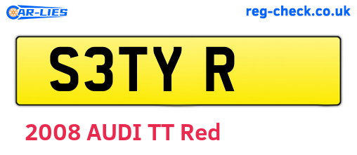 S3TYR are the vehicle registration plates.