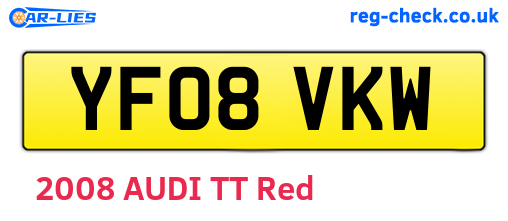 YF08VKW are the vehicle registration plates.