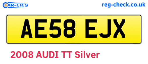 AE58EJX are the vehicle registration plates.