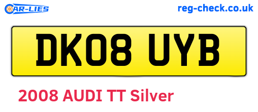 DK08UYB are the vehicle registration plates.