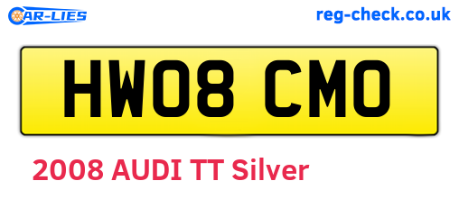 HW08CMO are the vehicle registration plates.
