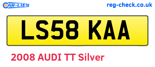 LS58KAA are the vehicle registration plates.