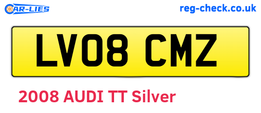 LV08CMZ are the vehicle registration plates.