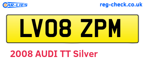 LV08ZPM are the vehicle registration plates.