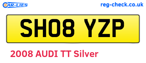 SH08YZP are the vehicle registration plates.