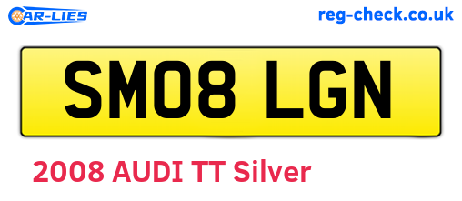 SM08LGN are the vehicle registration plates.