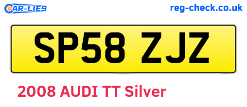 SP58ZJZ are the vehicle registration plates.