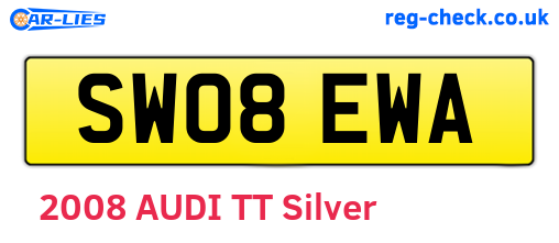 SW08EWA are the vehicle registration plates.