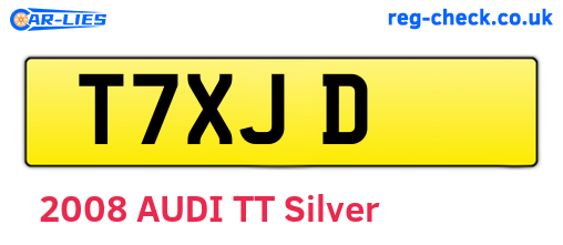 T7XJD are the vehicle registration plates.