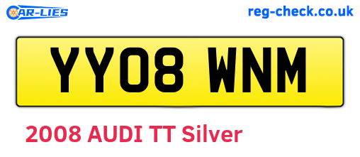 YY08WNM are the vehicle registration plates.