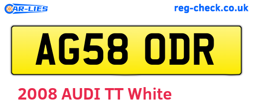 AG58ODR are the vehicle registration plates.