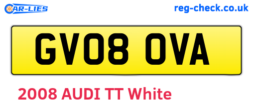 GV08OVA are the vehicle registration plates.