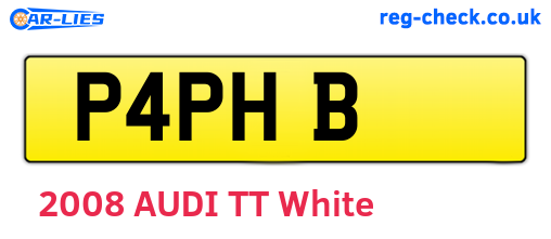 P4PHB are the vehicle registration plates.