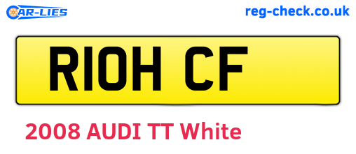 R10HCF are the vehicle registration plates.