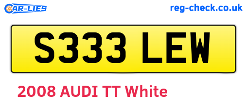 S333LEW are the vehicle registration plates.