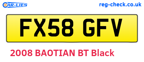 FX58GFV are the vehicle registration plates.