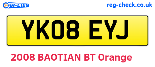 YK08EYJ are the vehicle registration plates.