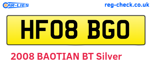 HF08BGO are the vehicle registration plates.