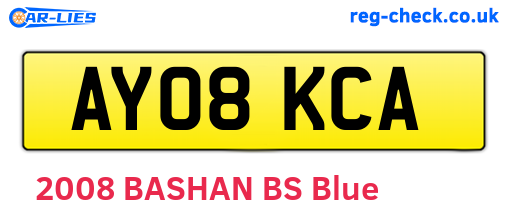 AY08KCA are the vehicle registration plates.
