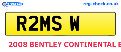 R2MSW are the vehicle registration plates.